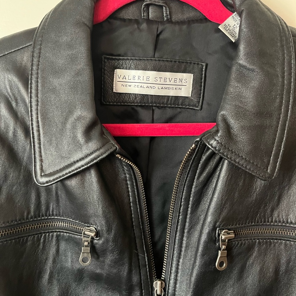 Valerie Stevens Black Lightweight Leather Jacket